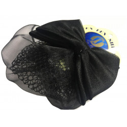 Ribbon Hair Net with Clip (Black)